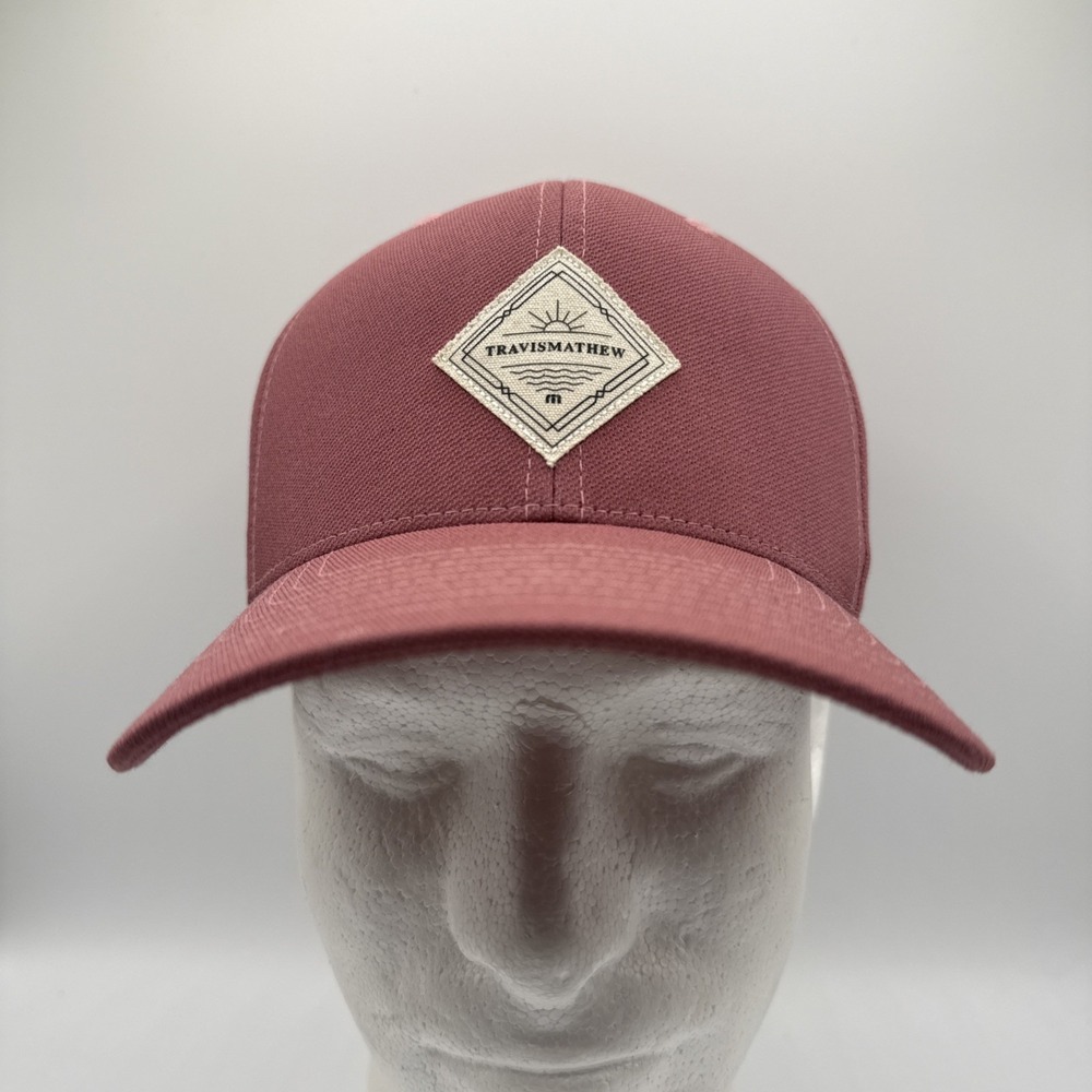 Travis Matthew Hat‎ Snapback Flexfit 110 Golf Logo Patch Mauve Red Adjustable